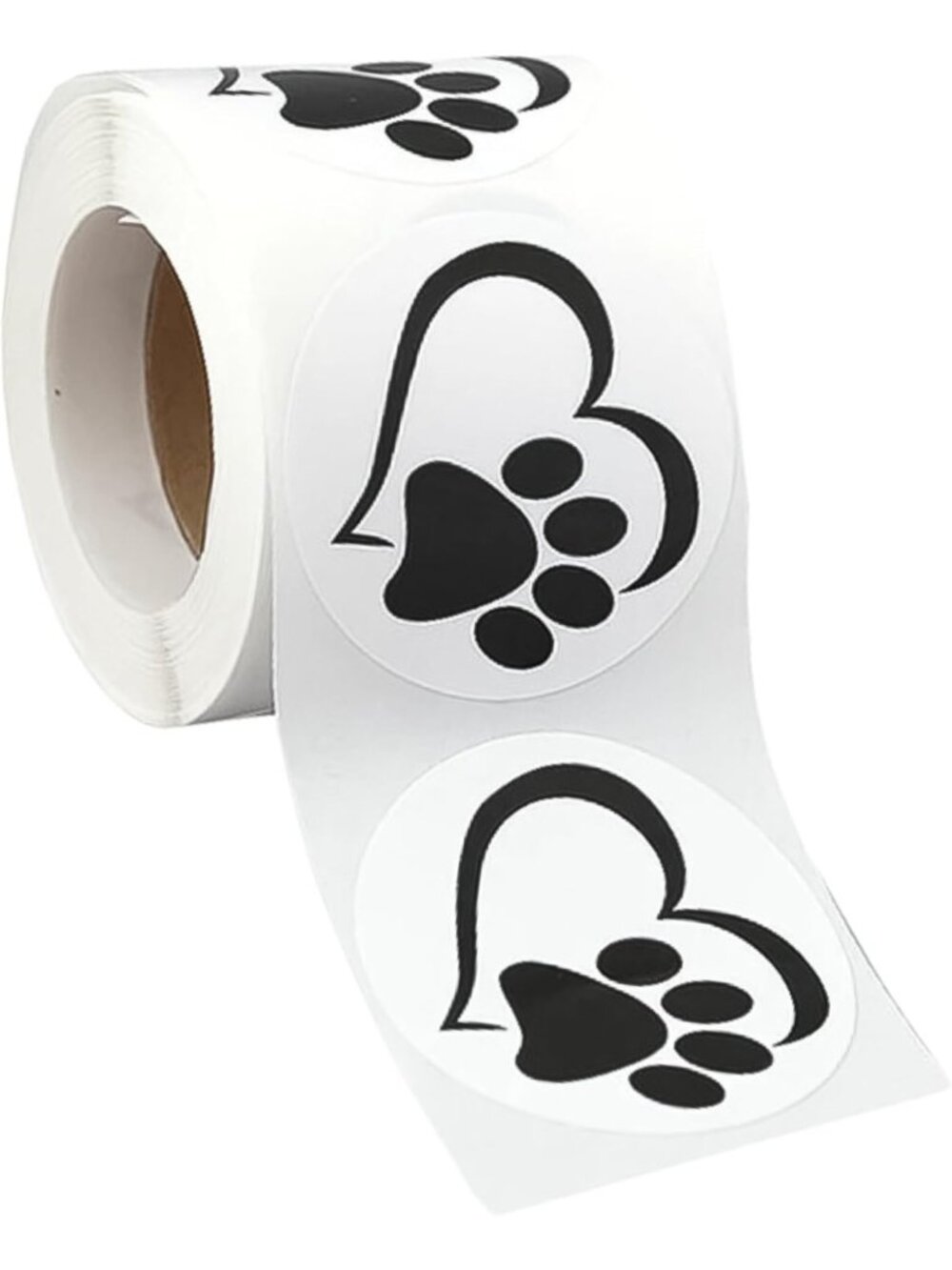 Heart-Shaped Paw Print Stickers for Animal Awareness | 250 Pet Lover Labels